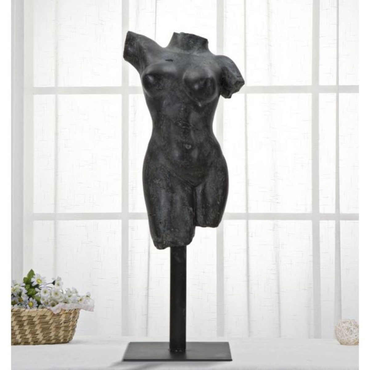 Paris Prix Statue Buste Féminin  Musée  50cm Noir