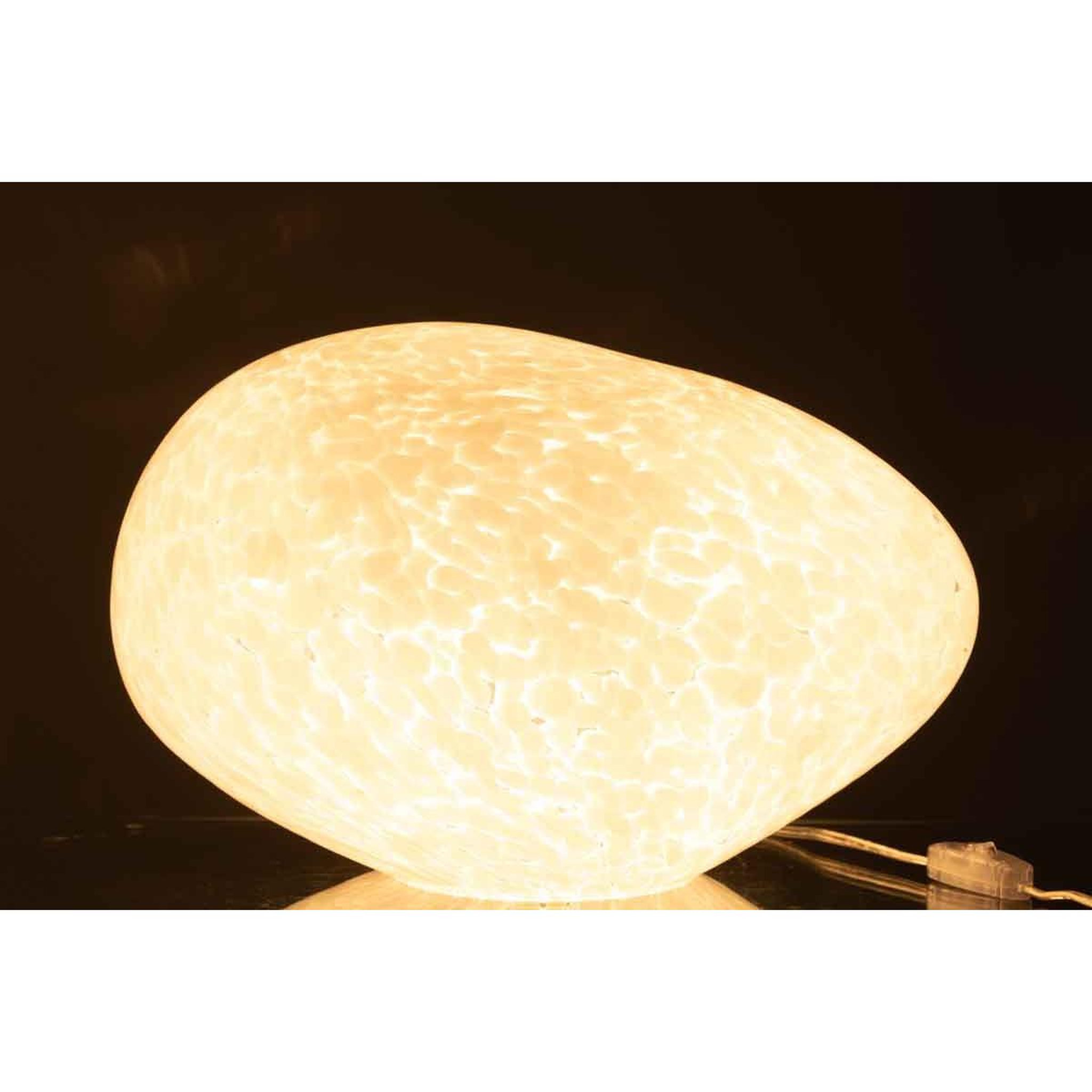 Voir la diapositive 3 : J-LINE Lampe à poser ovale  dany  40cm blanc