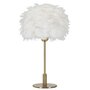 Voir la diapositive 1 : Paris Prix Lampe à Poser Imitation Plume  Ball  50cm Or & Blanc