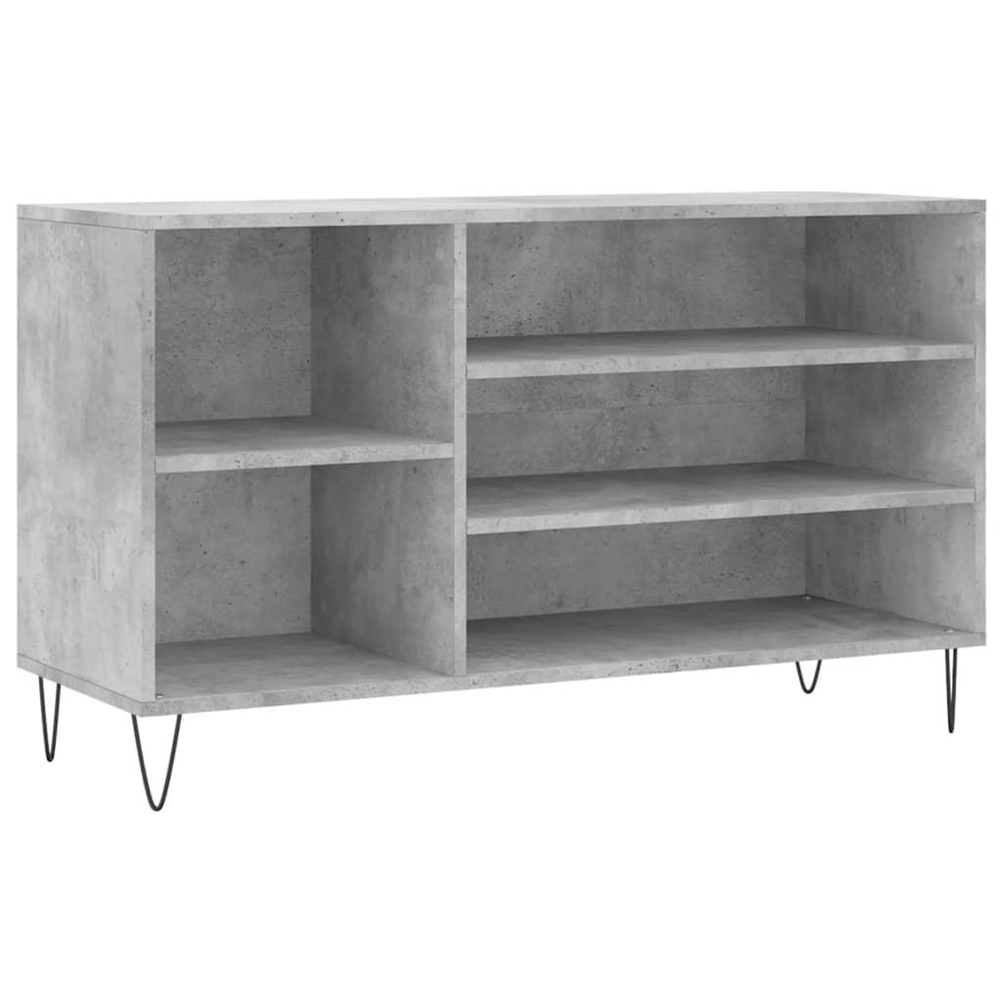 Voir la diapositive 2 : VIDAXL Armoire a chaussures Gris beton 102x36x60 cm Bois d'ingenierie