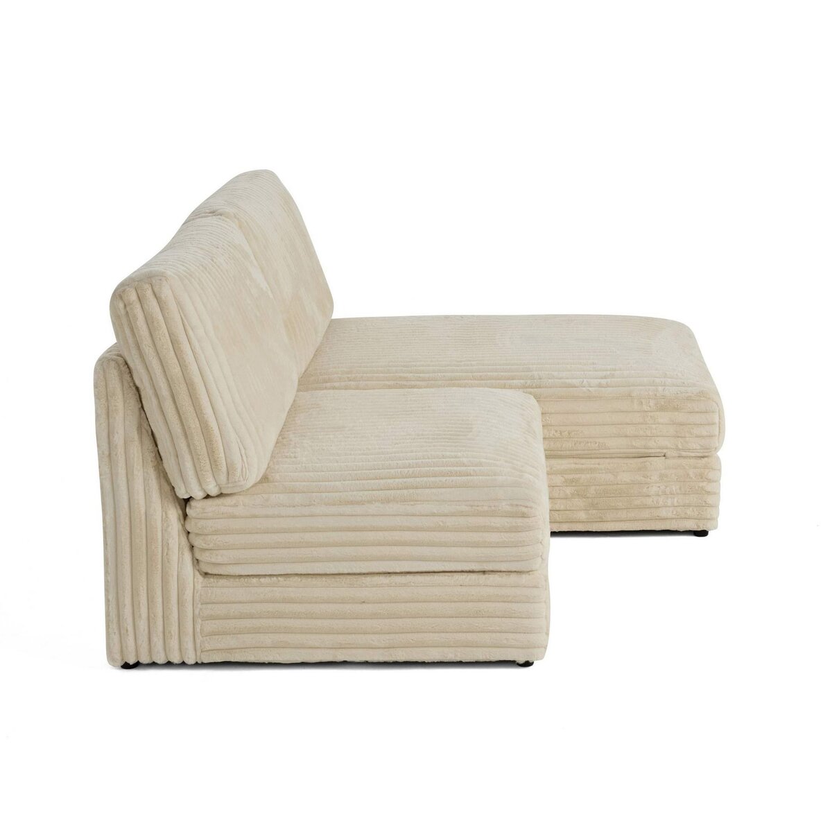 LISA DESIGN Jasper - canapé d'angle modulable 3 places - en fausse fourrure côtelée