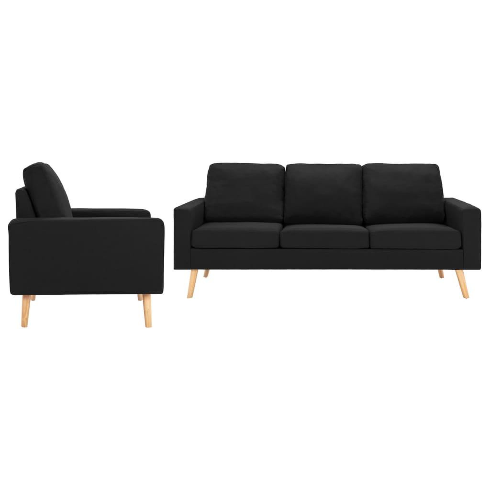 Voir la diapositive 1 : VIDAXL Ensemble de canapes 2 pcs Tissu Noir