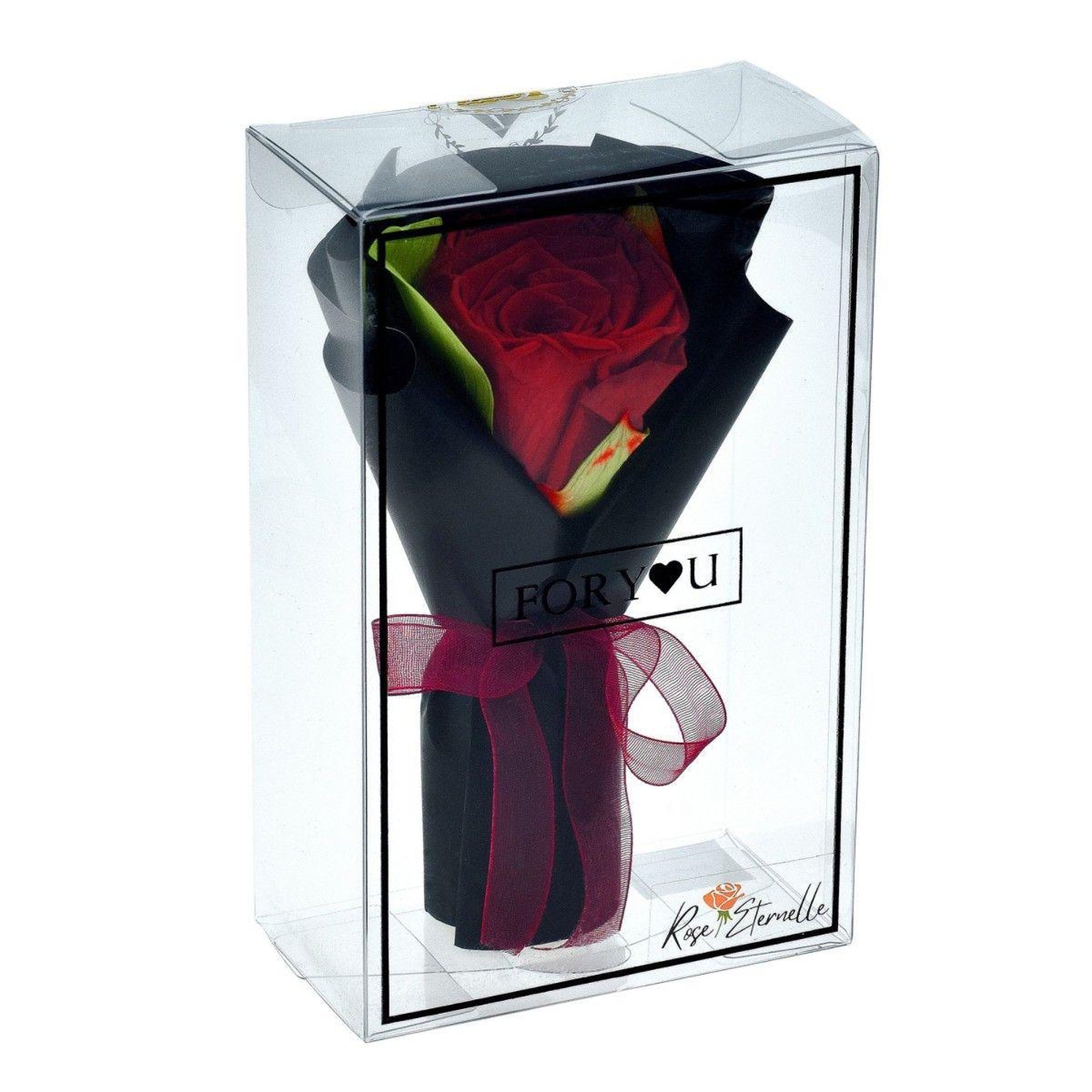 Voir la diapositive 2 : SC CRYSTAL Bouquet de rose éternelle rouge