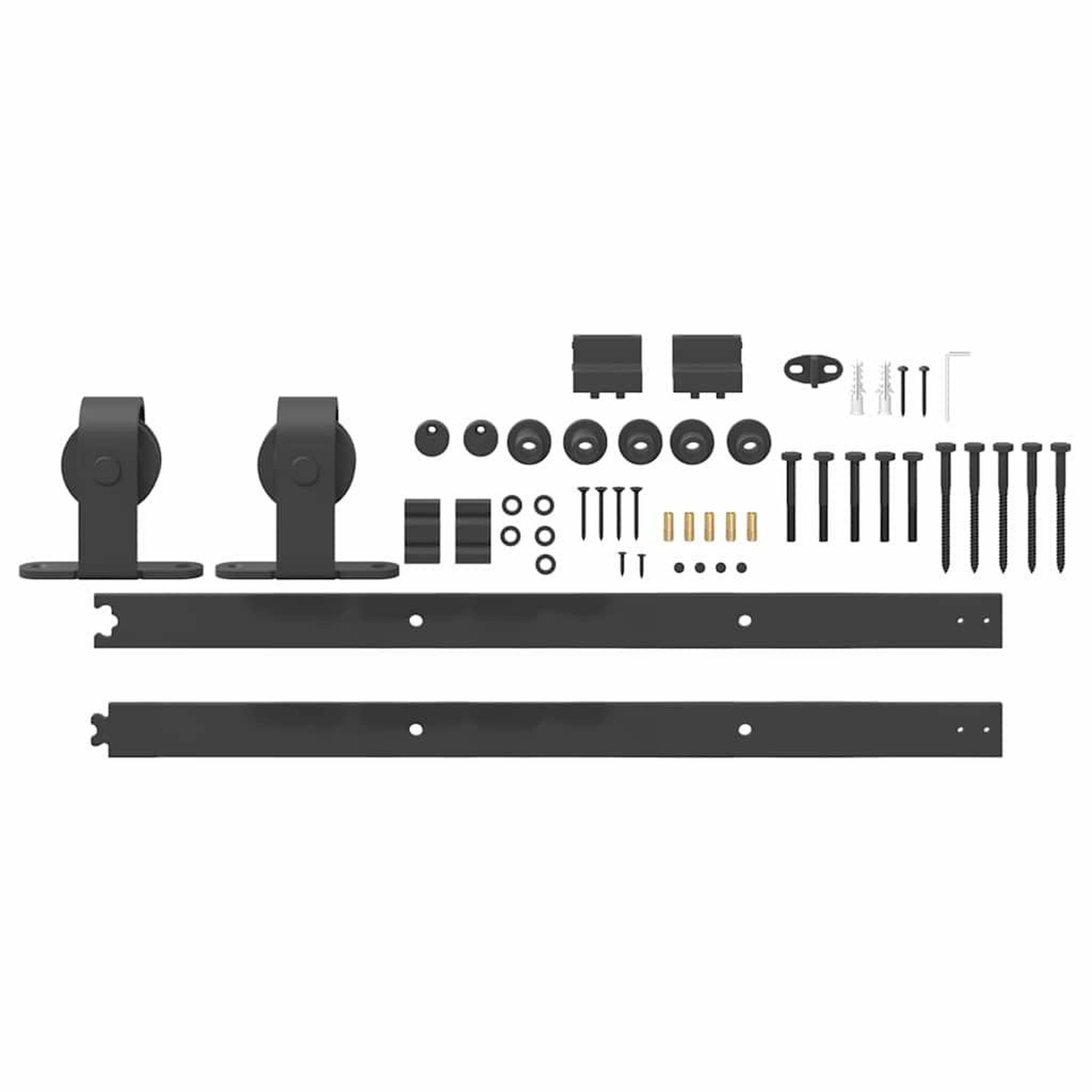 Voir la diapositive 5 : VIDAXL Kit de quincaillerie de porte coulissante 152,5 cm acier noir