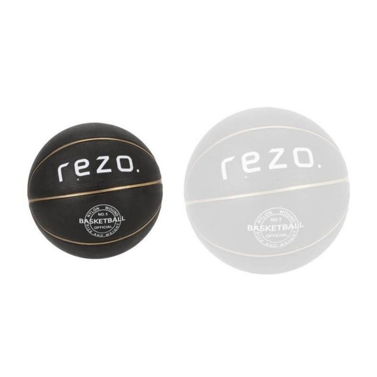 GENERIQUE Ballon de basket - REZO - Caoutchouc - Taille 5 - Or - Prise ferme