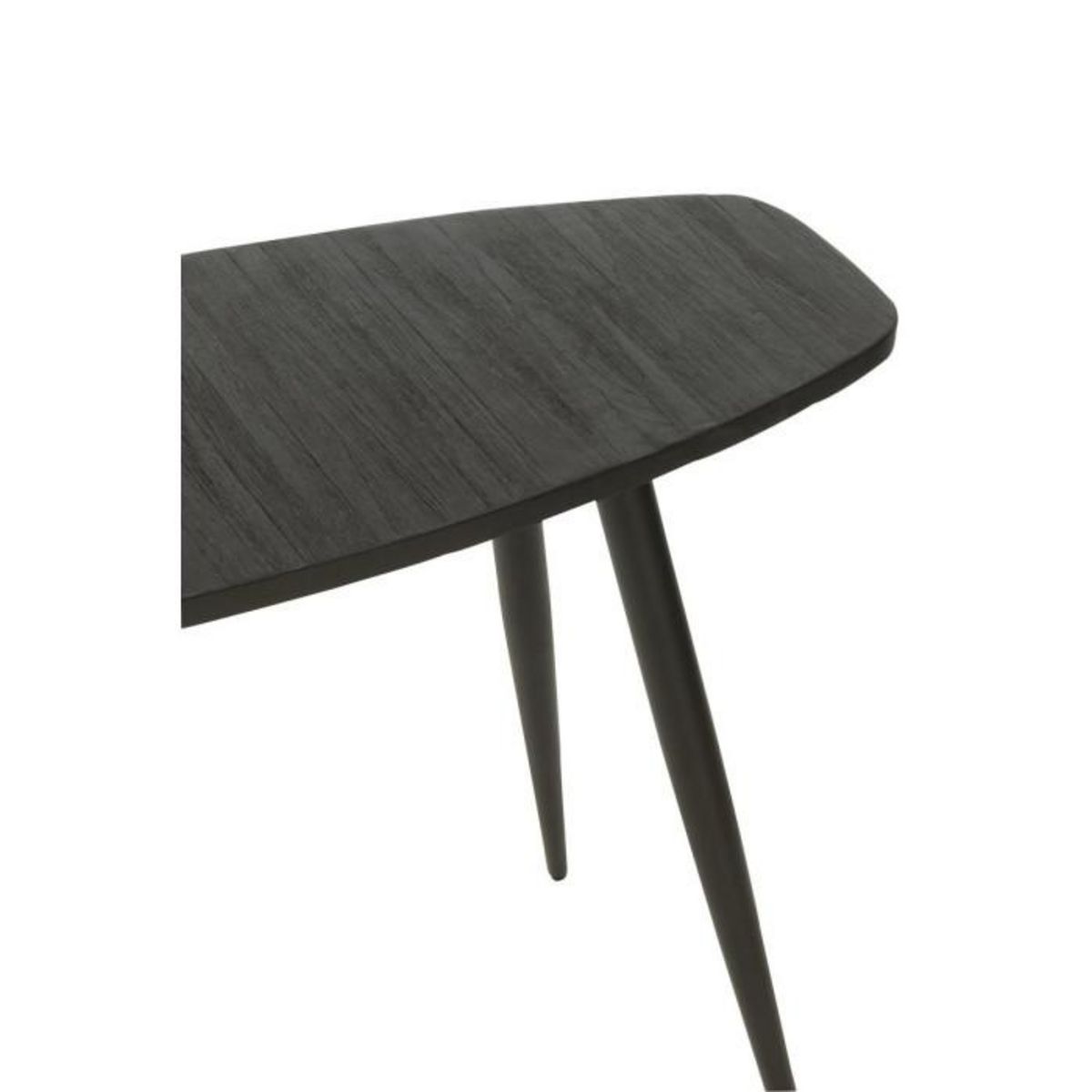 Paris Prix Console Ovale en Bois  Teck  120cm Noir