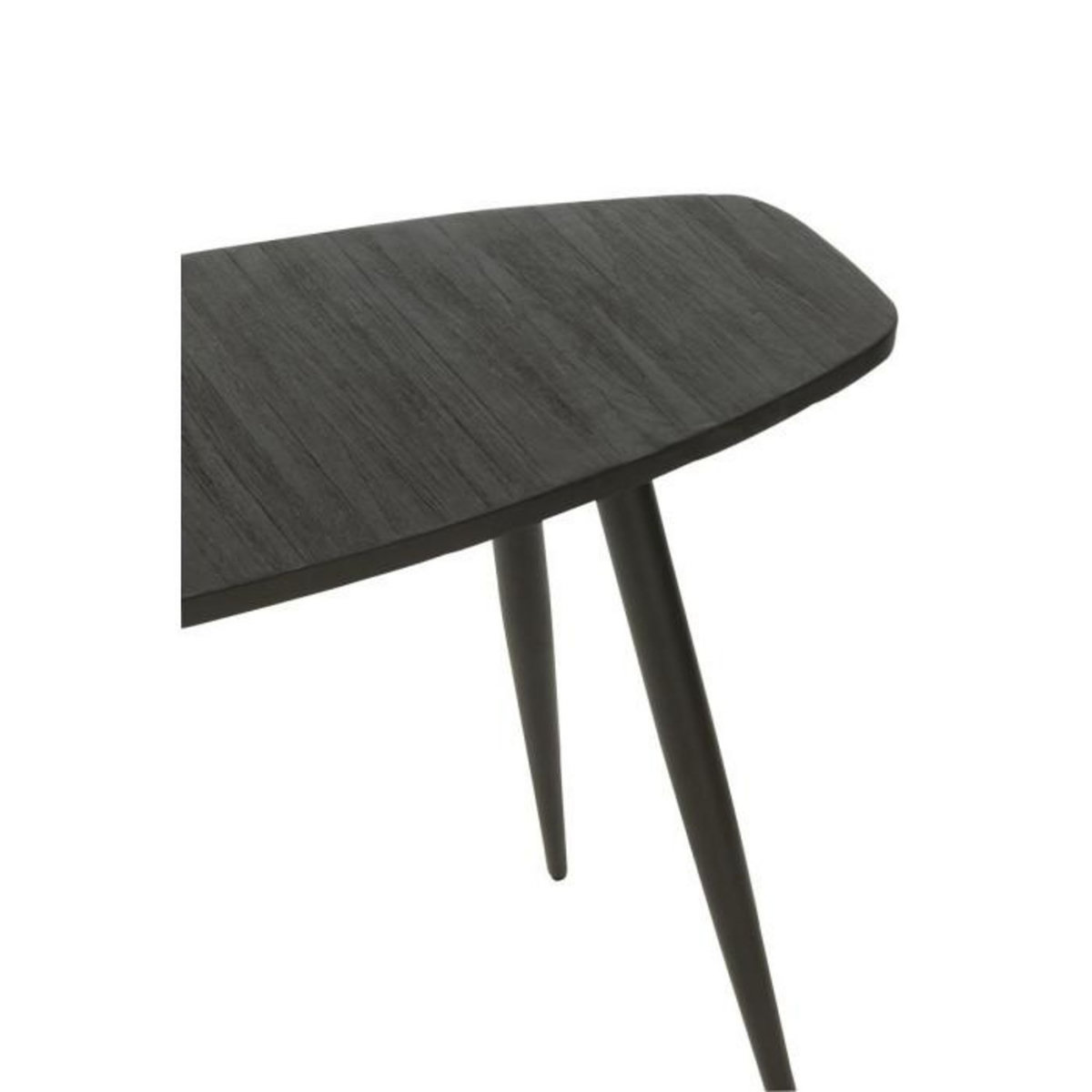 Paris Prix Console Ovale en Bois  Teck  120cm Noir