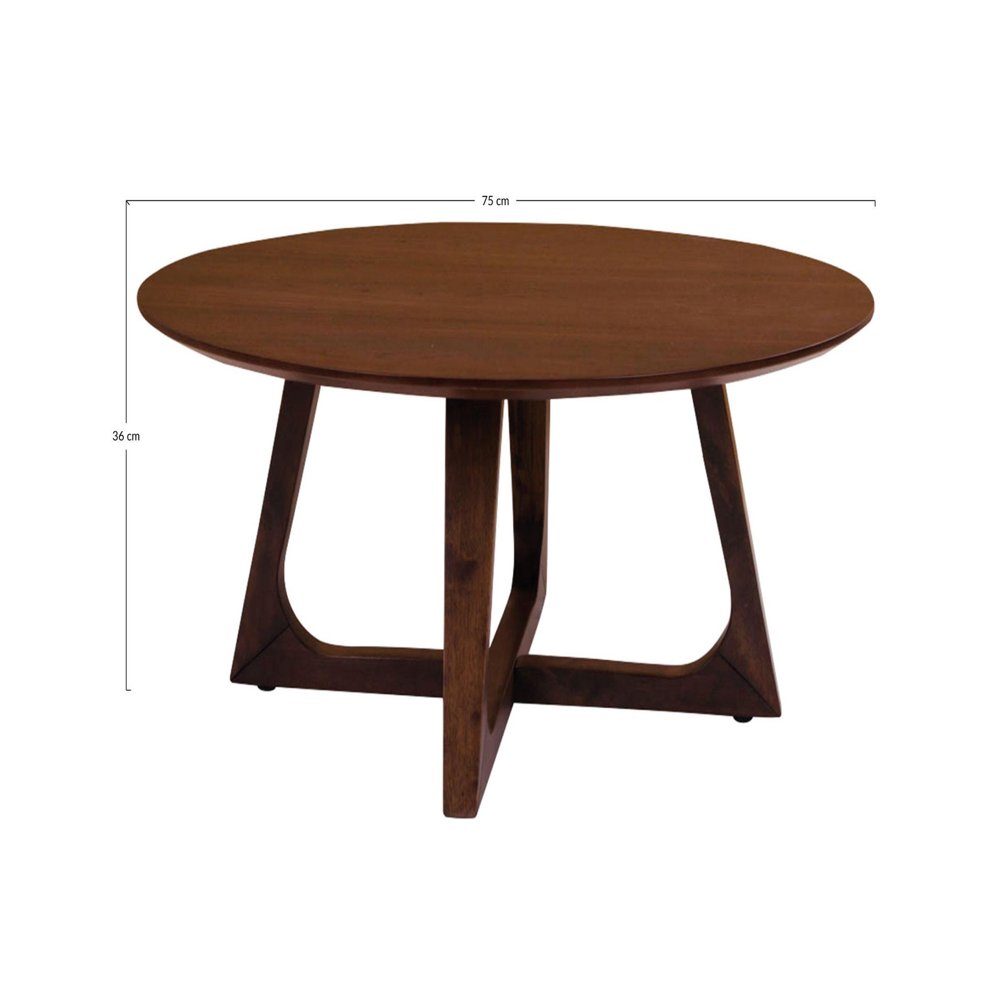 Voir la diapositive 5 : LISA DESIGN Solin - table basse ronde - bois plaquage noyer - 75 cm