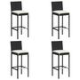Voir la diapositive 3 : VIDAXL Ensemble de bar d'exterieur 5 pcs coussins Resine tressee Noir