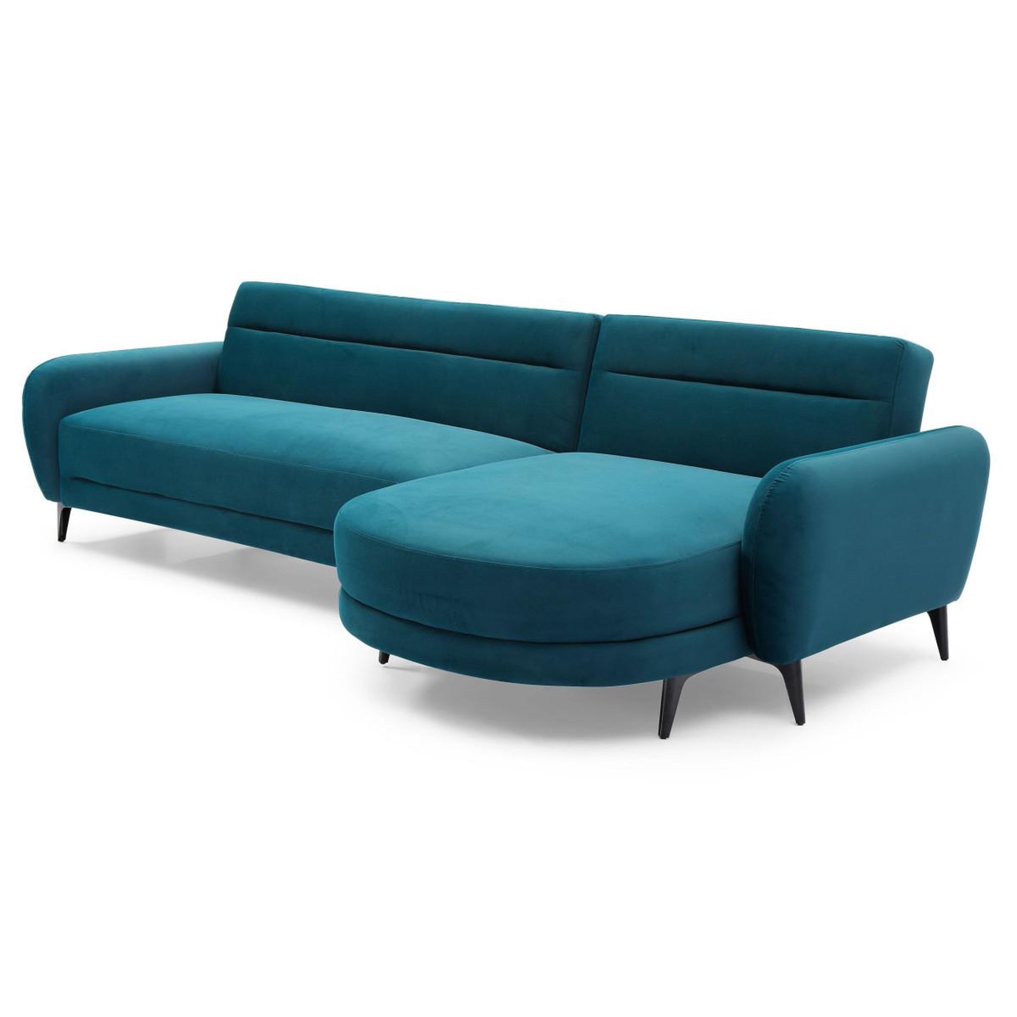 Voir la diapositive 2 : Paris Prix Canapé d'angle convertible en velours  milan  283cm bleu canard