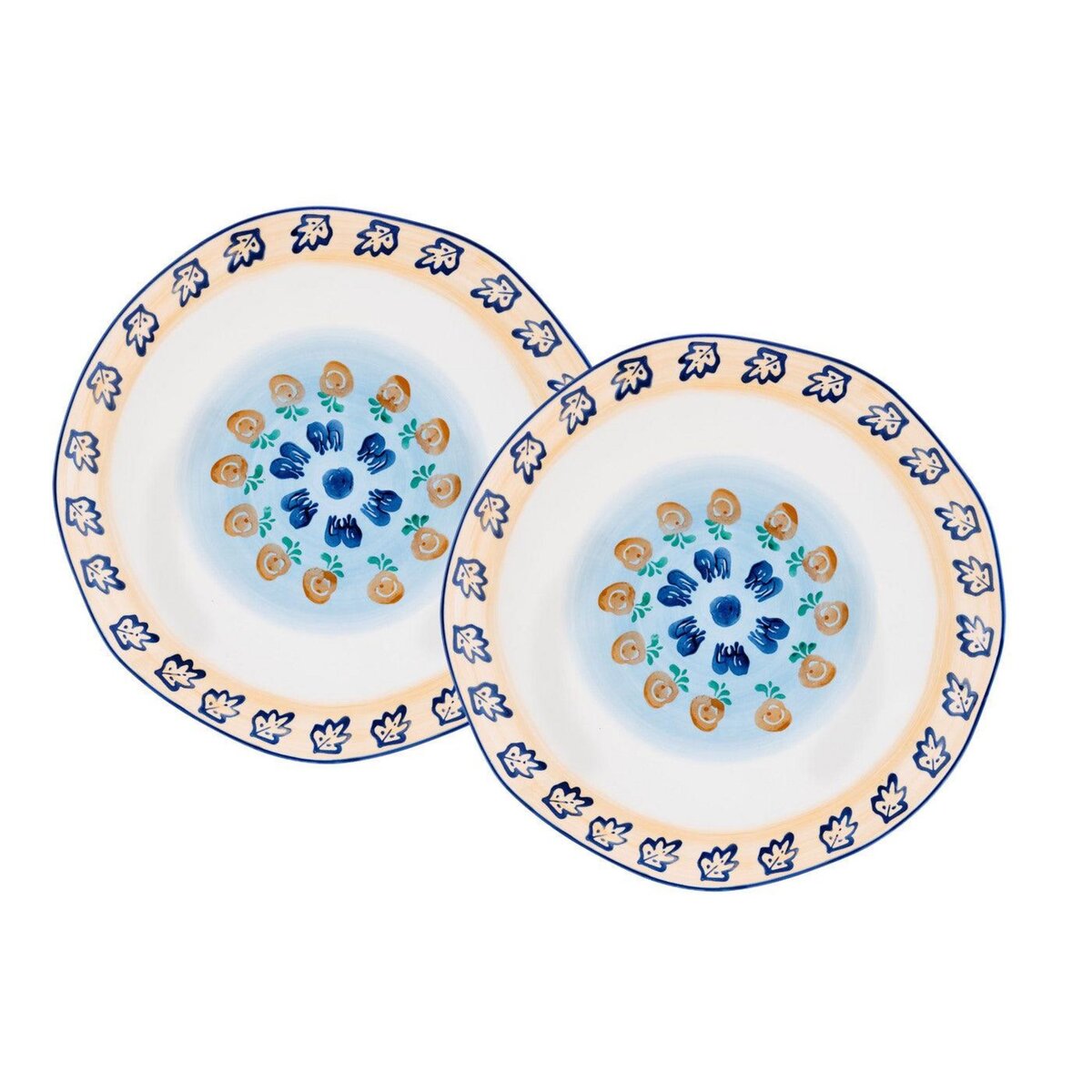 BJORN Plateau de service NAPOLI Ø30cm - 2 pièces - Agrume