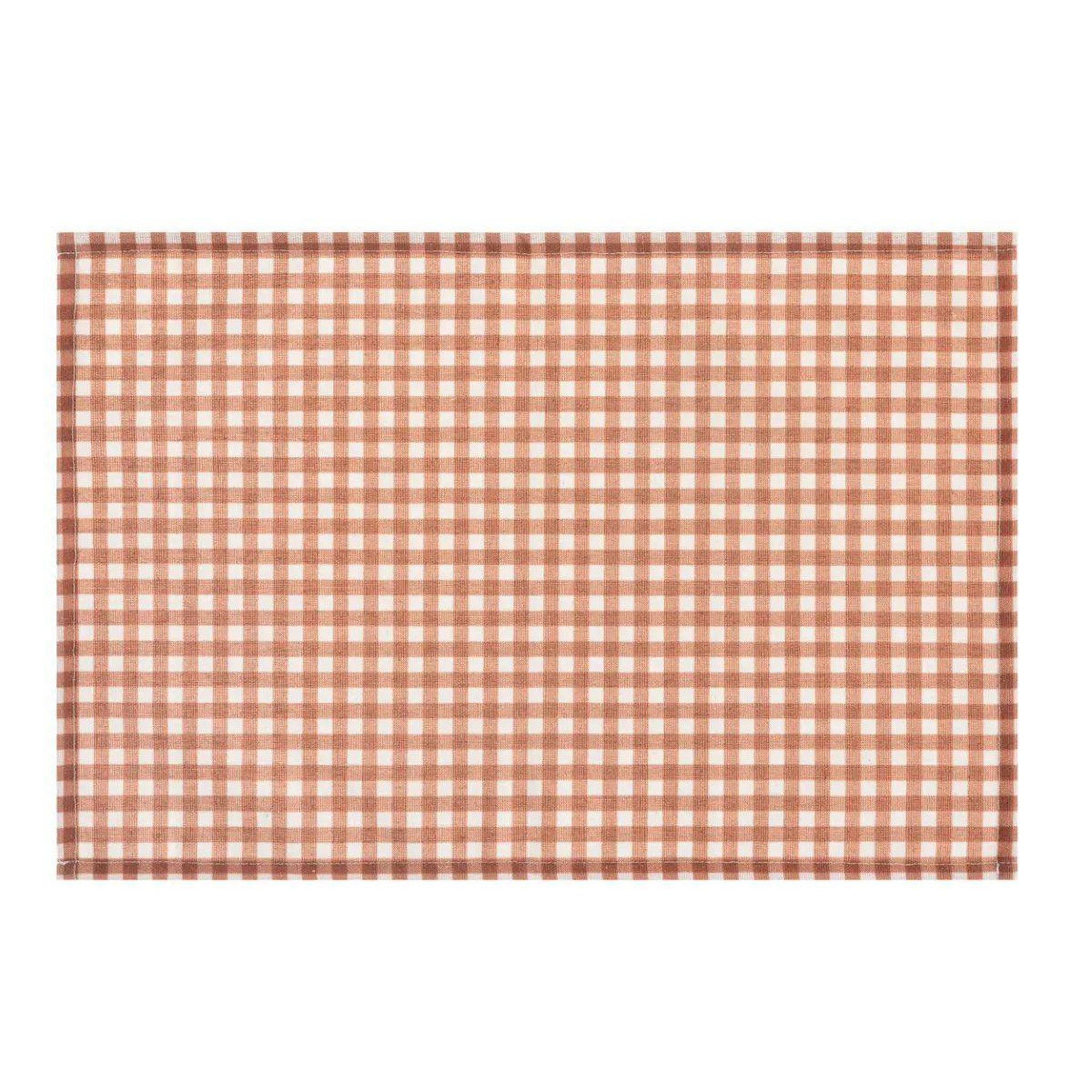 SECRET DE GOURMET Set de Table à Carreaux  The Floral  30x45cm Rouge Grenat