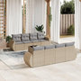 Voir la diapositive 1 : VIDAXL Salon de jardin avec coussins 9 pcs beige resine tressee