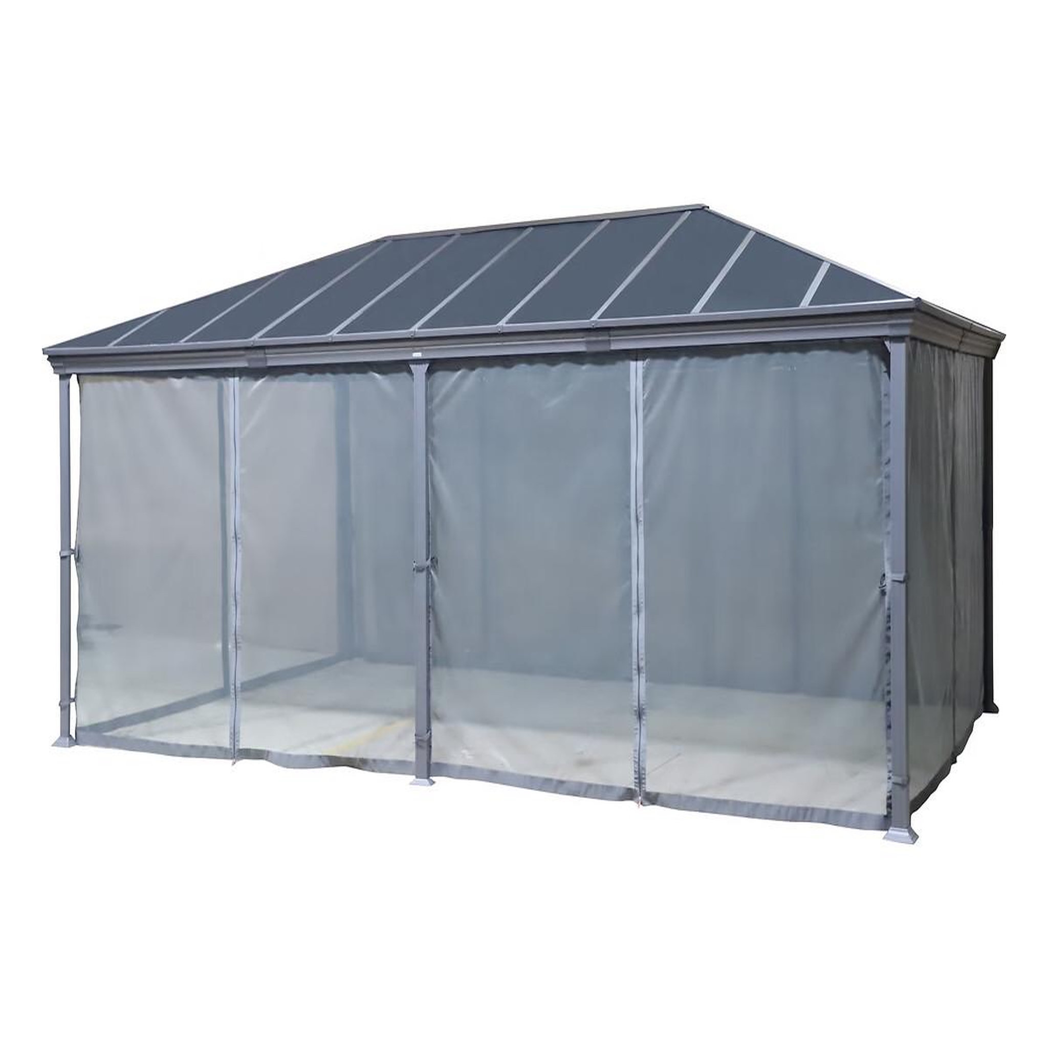 Voir la diapositive 3 : HESPERIDE Pergola belize en aluminium et polycarbonate 6 x 3,6 m - hespéride