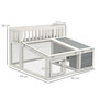 Voir la diapositive 3 : PAWHUT Clapier cage lapin design - espace déco, niche, enclos, nombreuses portes - bois gris blanc
