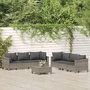 Voir la diapositive 1 : VIDAXL Salon de jardin 7 pcs avec coussins Gris Resine tressee