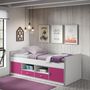 Voir la diapositive 2 : Paris Prix Lit Capitaine Enfant  Bonny  90x200cm Fuchsia