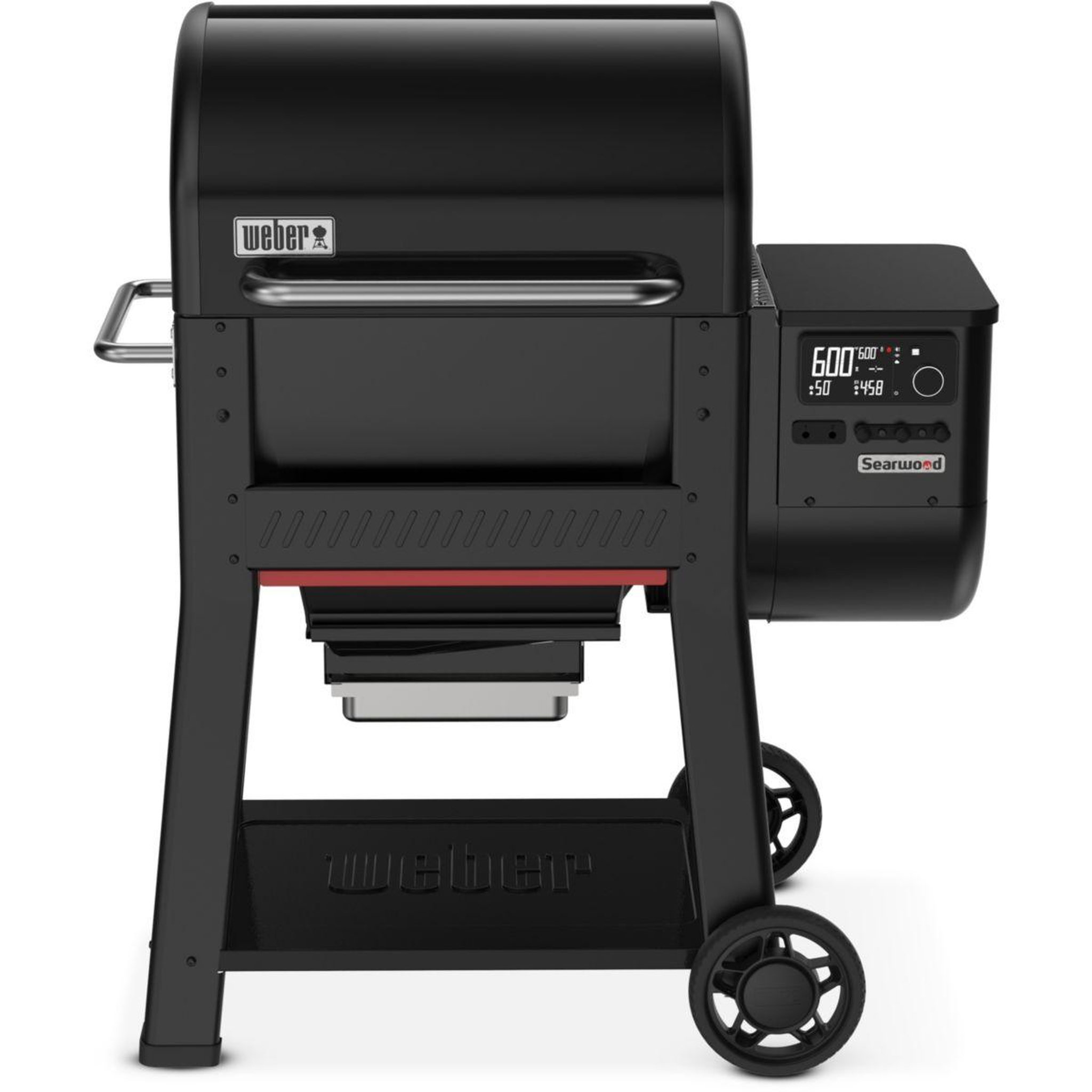 Voir la diapositive 2 : Weber Barbecue pellet searwood 600 black, sur chariot, surface de cuisson 61 x 45cm, thermostat digital
