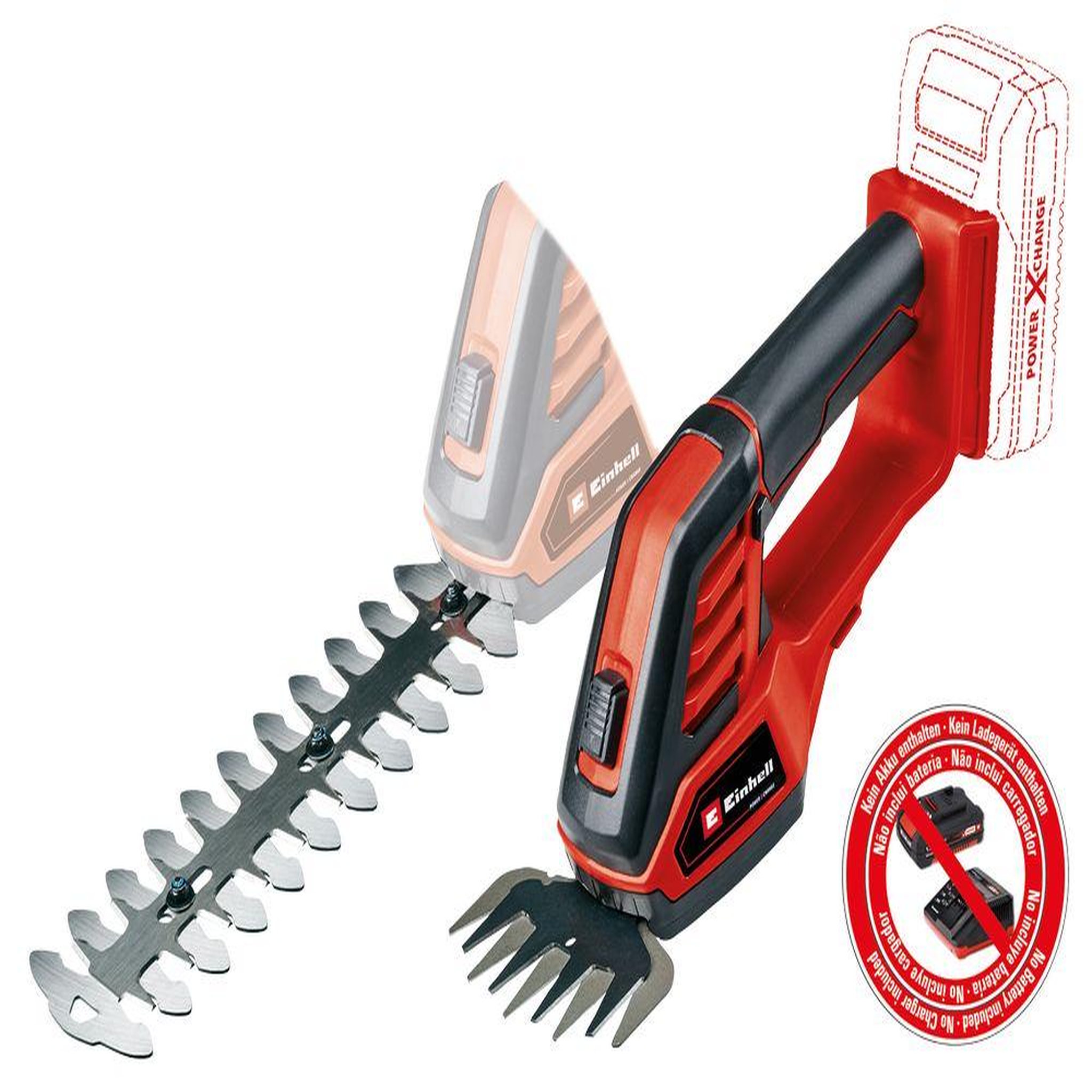 Einhell Cisaille à gazon et taille-buissons sans fil GE-CG 18/100 Li - sans batterie