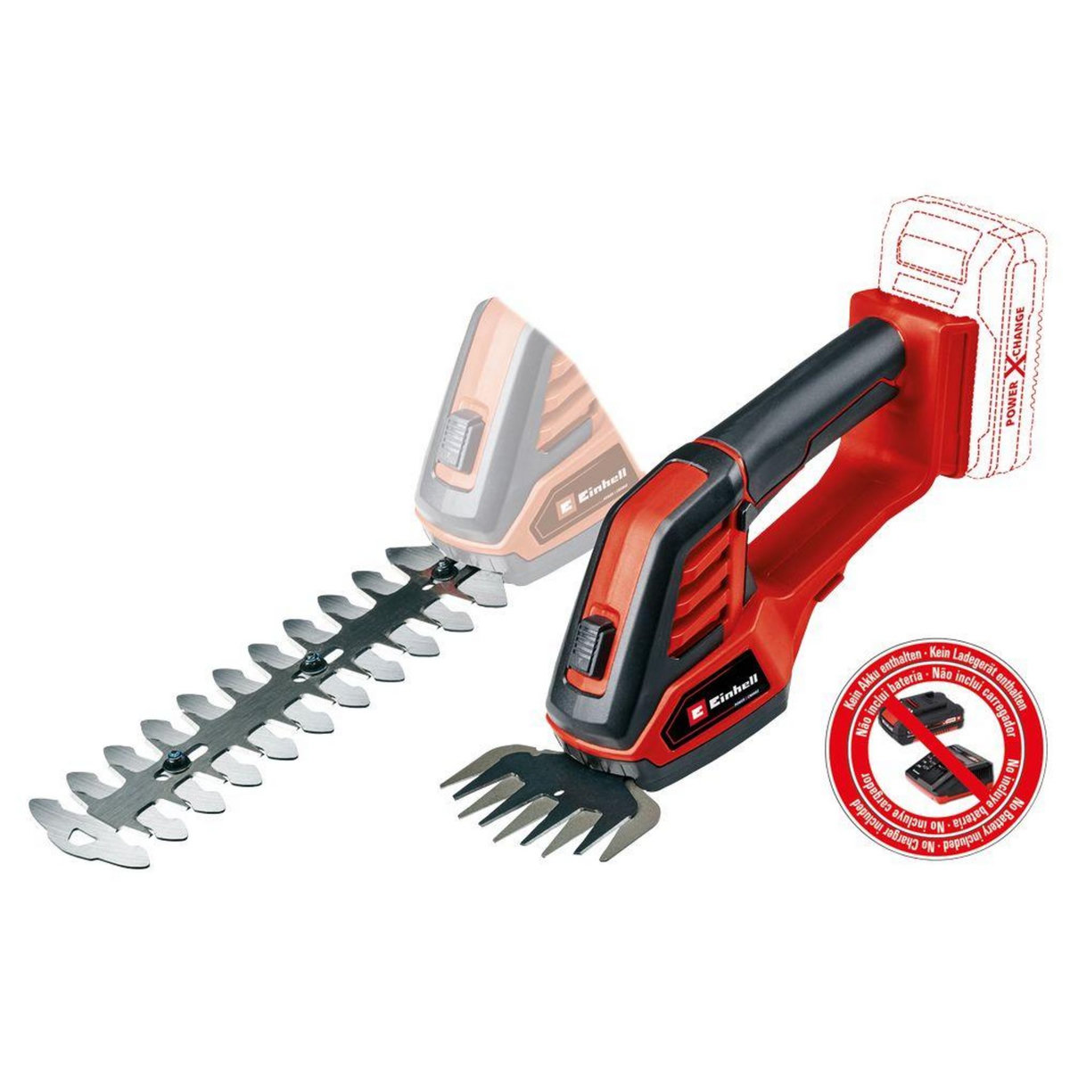 Einhell Cisaille à gazon et taille-buissons sans fil GE-CG 18/100 Li - sans batterie