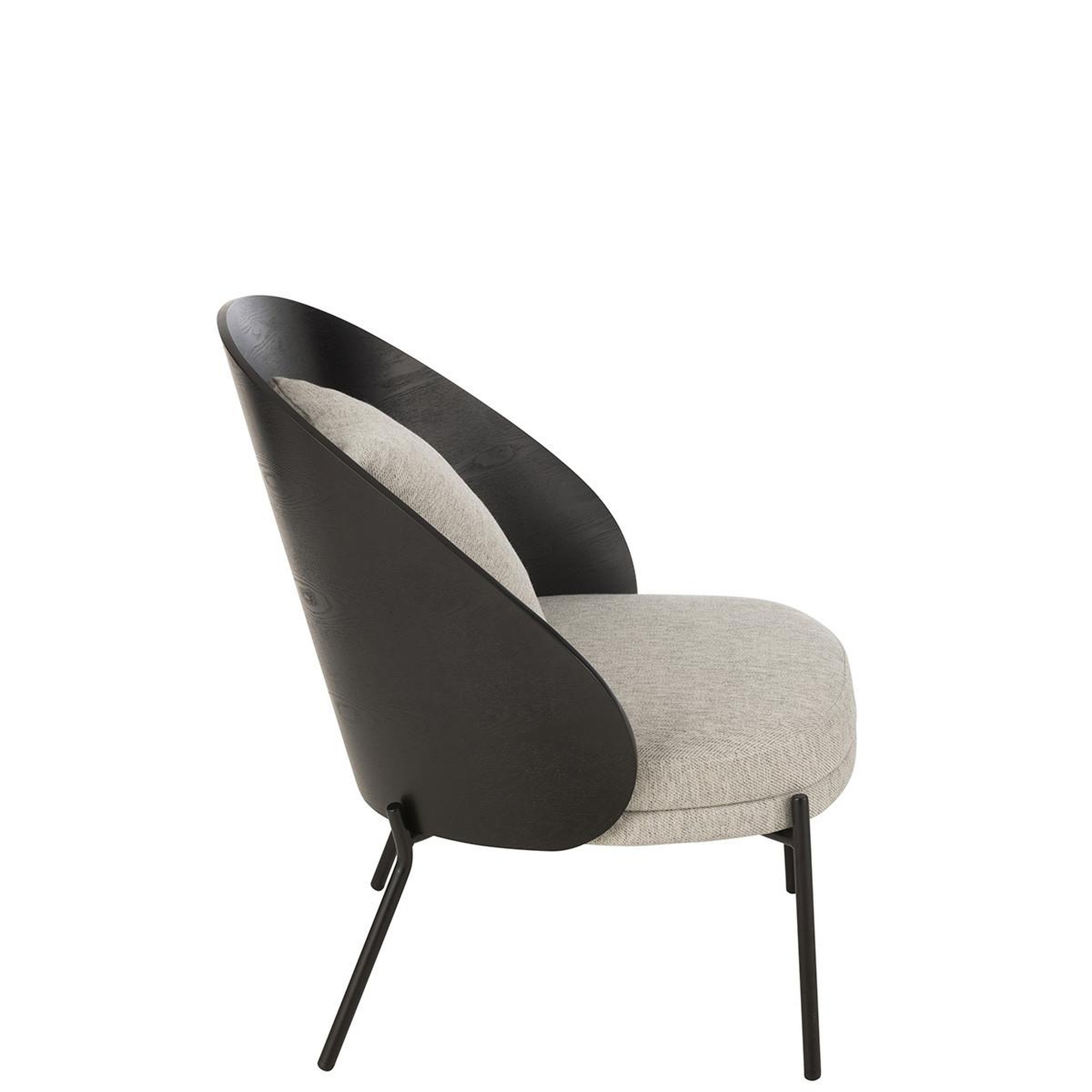 Voir la diapositive 3 : J-LINE Fauteuil lounge design  lone  81cm noir & gris