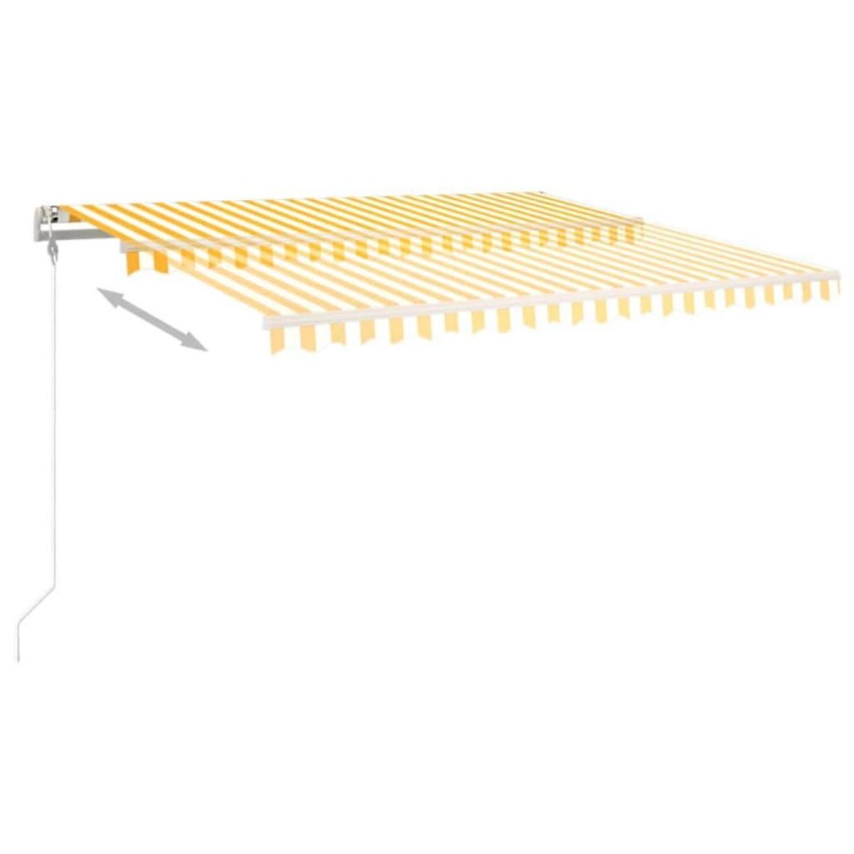 VIDAXL Auvent retractable automatique 450x300 cm Jaune et blanc