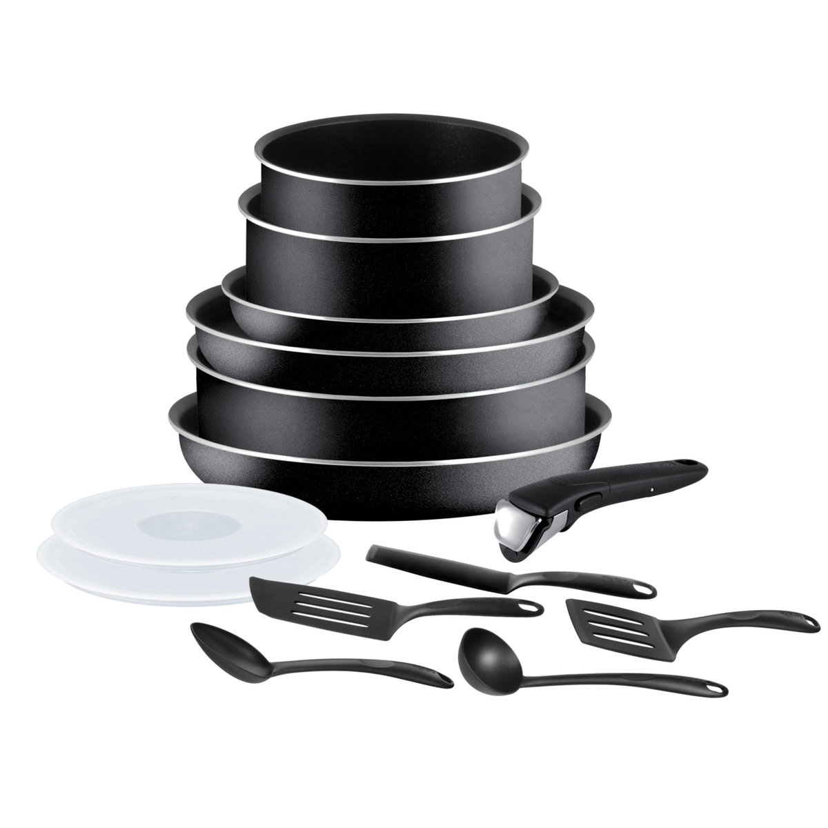 TEFAL Batterie de cuisine 14 pièces  INGENIO ESSENTIAL noir