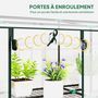 Voir la diapositive 6 : OUTSUNNY Serre de jardin balcon avec étagères métalliques 3 niveaux 3 portes acier noir PVC transparent
