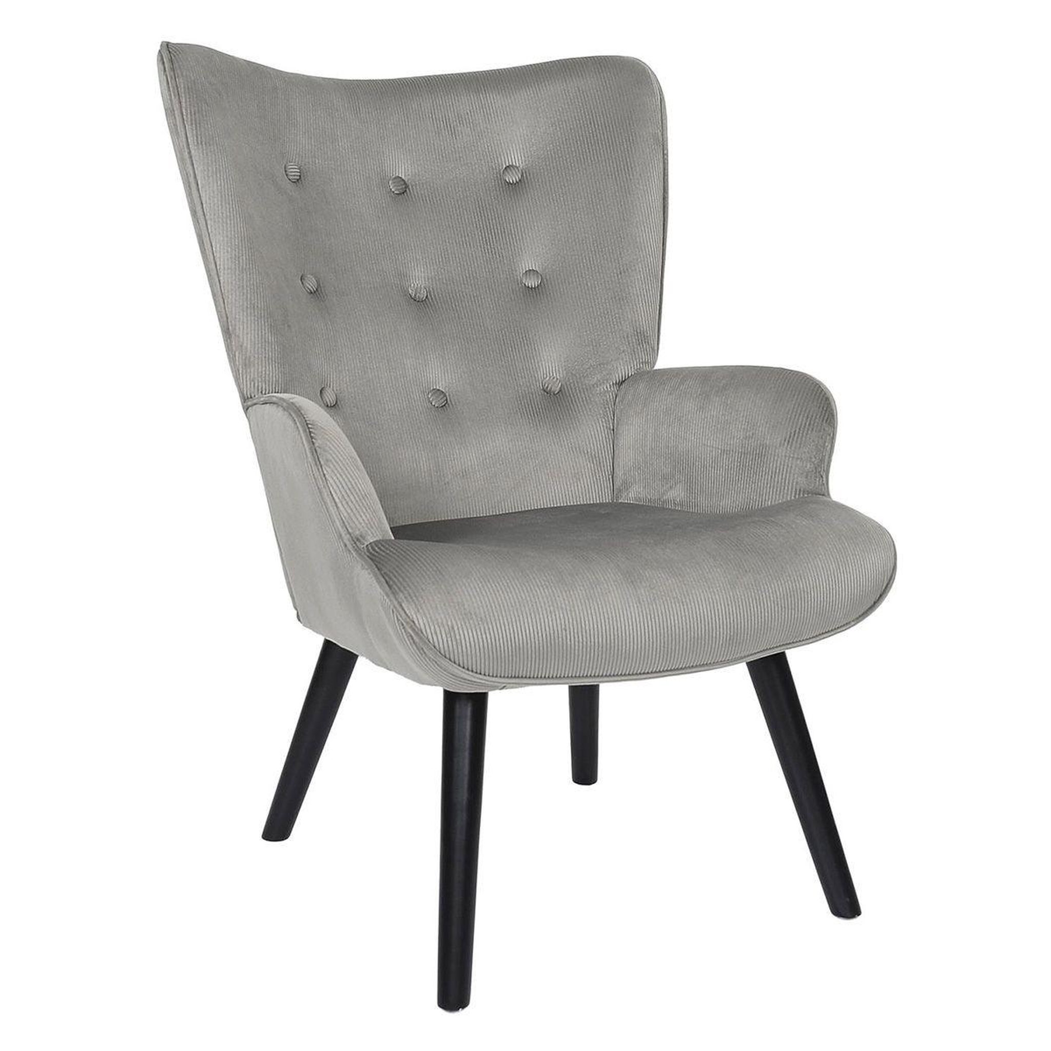 The Home Deco Factory Fauteuil en velours côtelé  giulia  96cm gris
