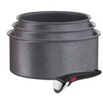 TEFAL Lot 3 casseroles induction 16/18/20 cm (1,5/2,1/3L) + 1 poignée INGENIO NATURAL FORCE