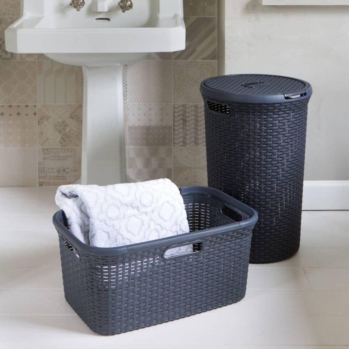 CURVER Curver Panier a linge Style 45 L Anthracite