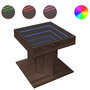 Voir la diapositive 2 : VIDAXL Table basse avec LED chene marron 50x50x45 cm bois d'ingenierie