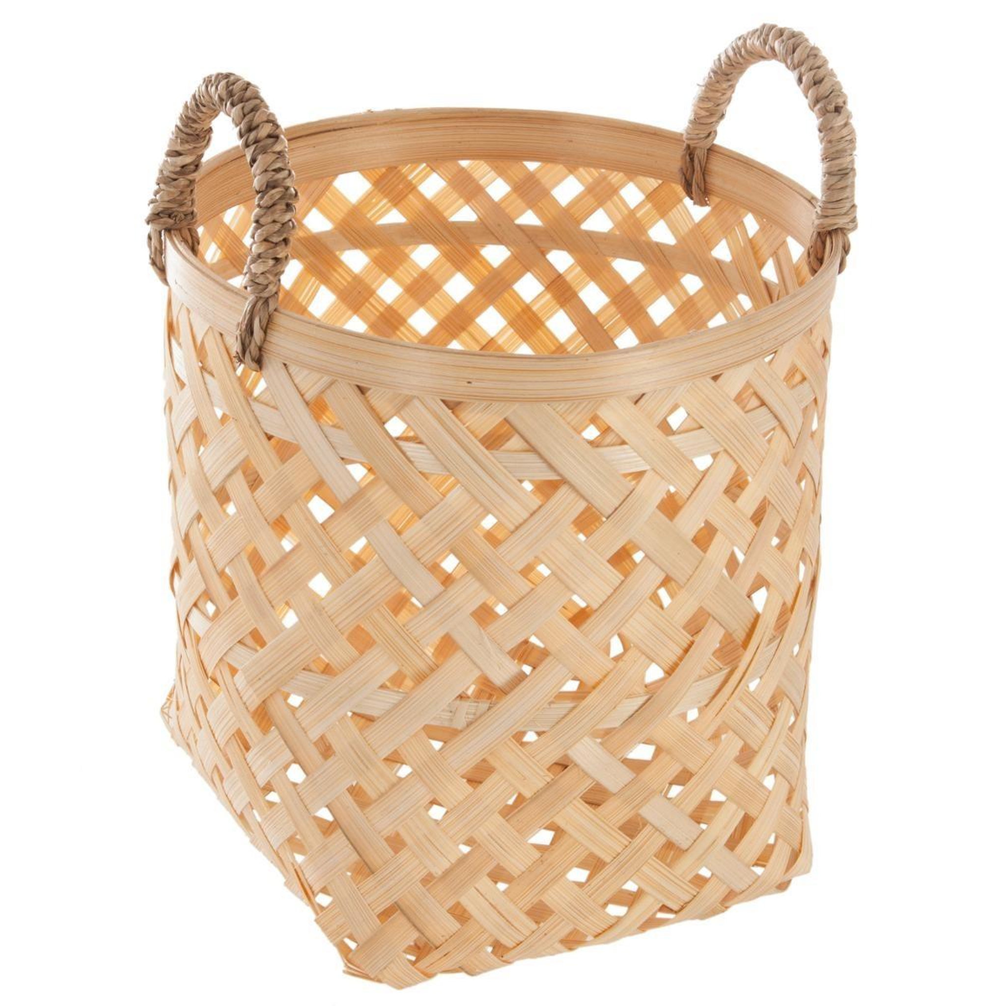 Voir la diapositive 4 : ATMOSPHERA Lot de 3 paniers de rangement  bambou  35cm naturel
