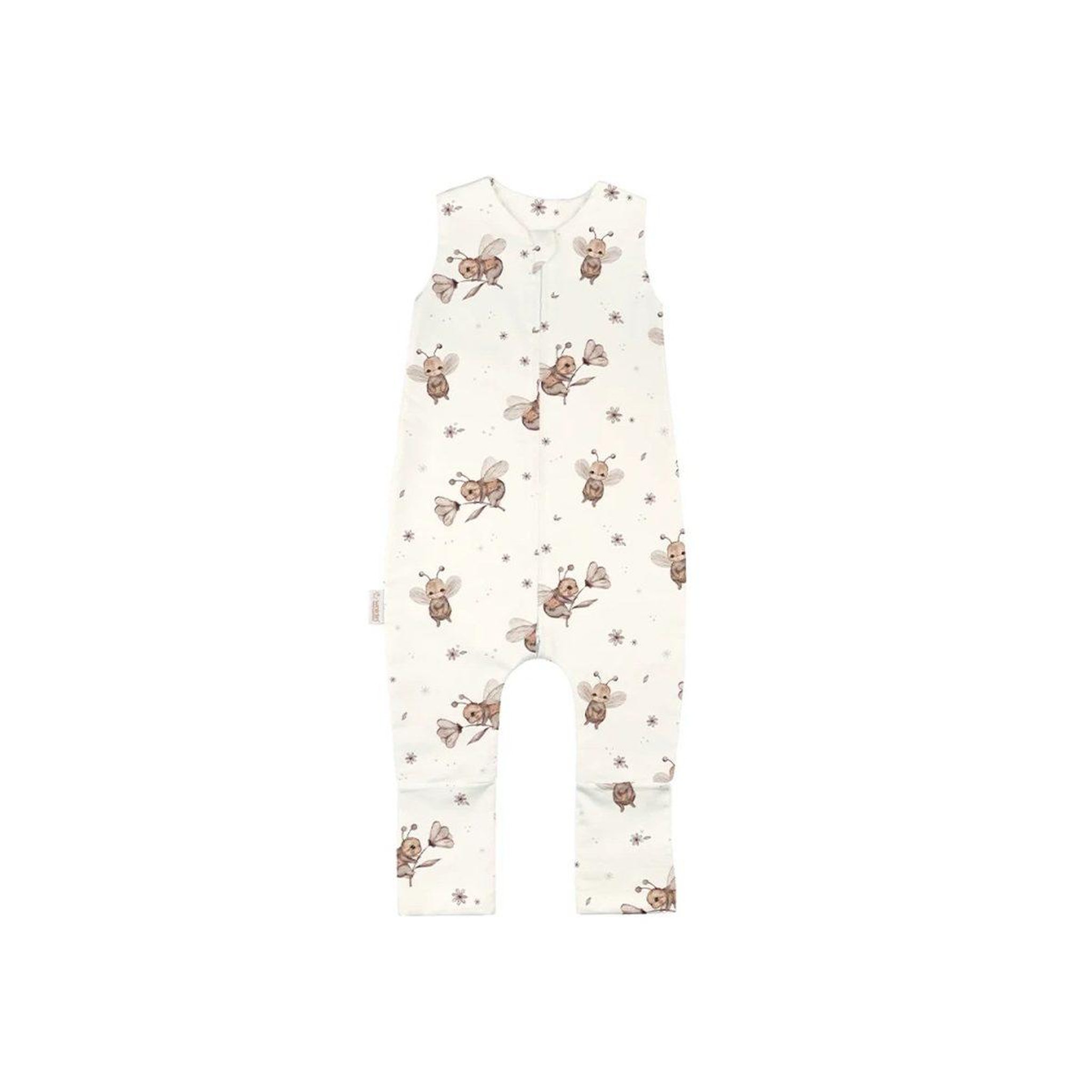 WALDIN Gigoteuse à jambes en coton - taille S (1-2 ans) - motif abeilles, champagne