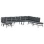 Voir la diapositive 2 : VIDAXL Ensemble de bancs de jardin avec coussins 7 pcs noir