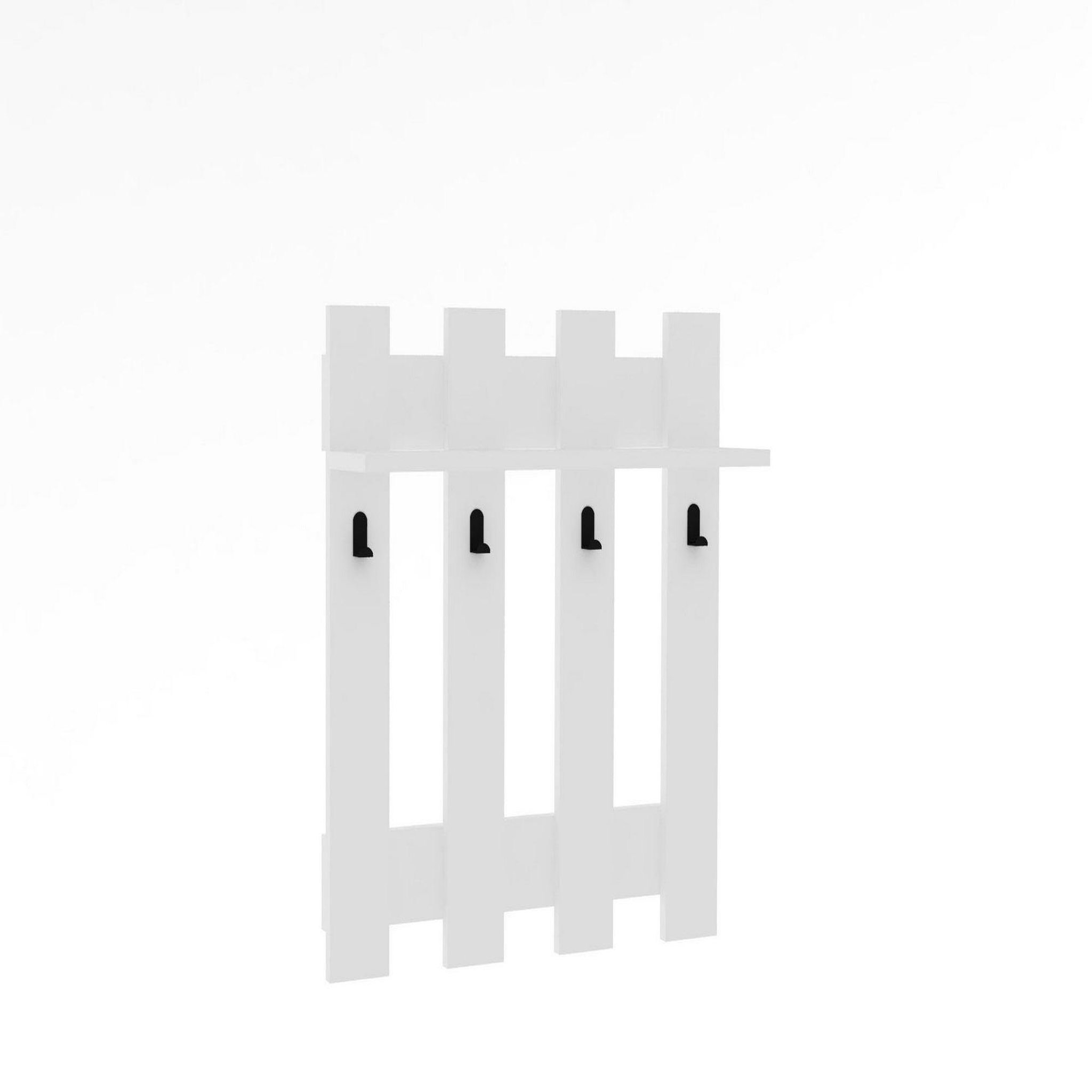 Voir la diapositive 4 : Habitat et Jardin Porte-manteau mural en bois  carina  - 70 x 14 x 70 cm - blanc