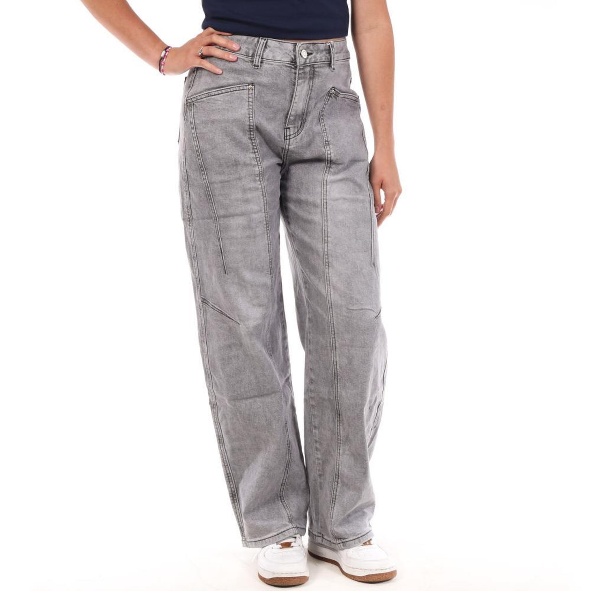MONDAY PREMIUM Jean Loose Gris Clair Femme Monday Premium 109. Coloris disponibles : Gris