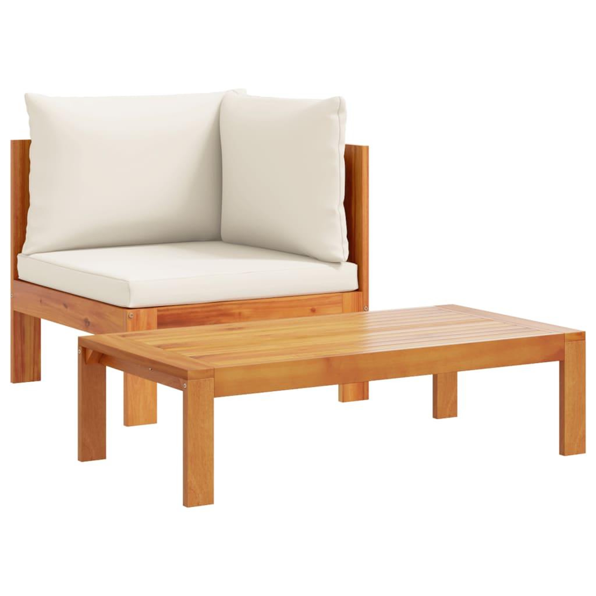 Voir la diapositive 3 : VIDAXL Salon de jardin avec coussins 4 pcs bois d'acacia massif