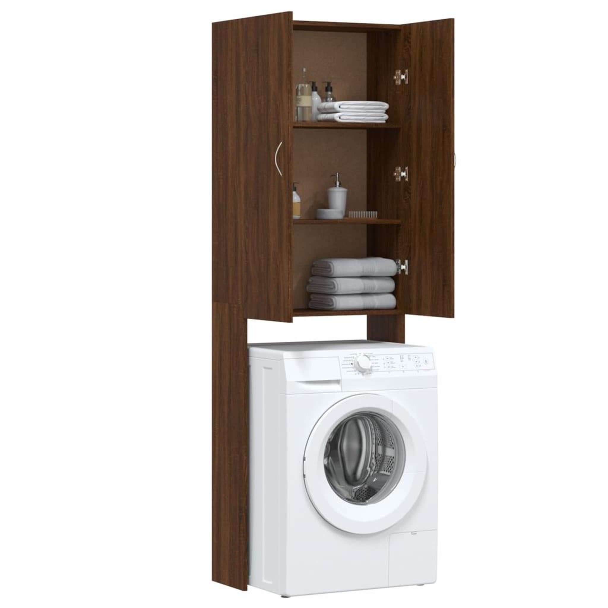 Voir la diapositive 5 : VIDAXL Meuble pour machine a laver Chene marron 64x25,5x190 cm