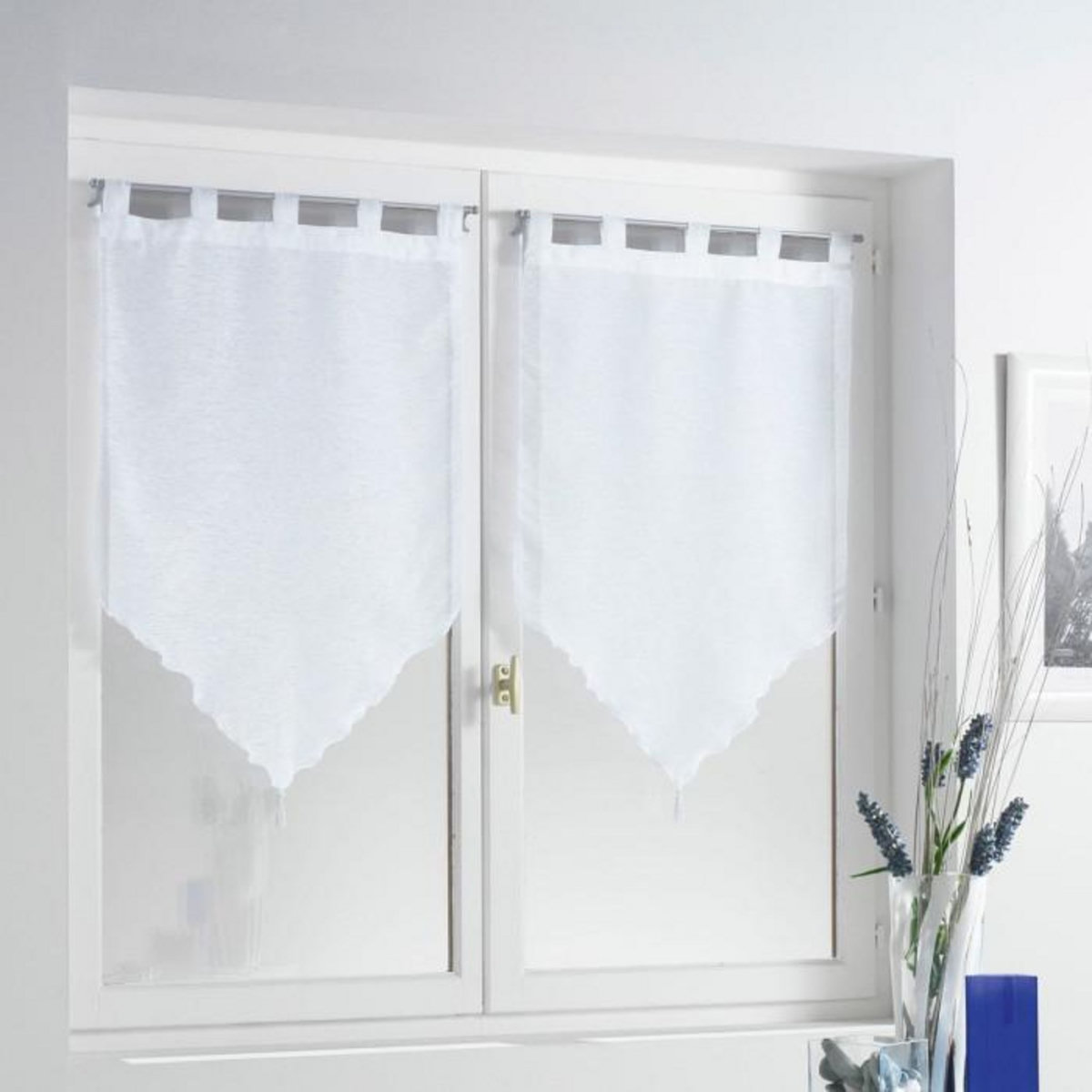 Paris Prix Paire de Voilages  Lisséa  45x90cm Blanc