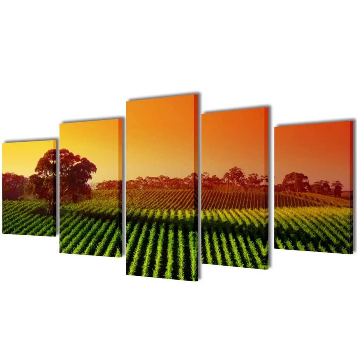 VIDAXL Set de toiles murales imprimees Champs 200 x 100 cm