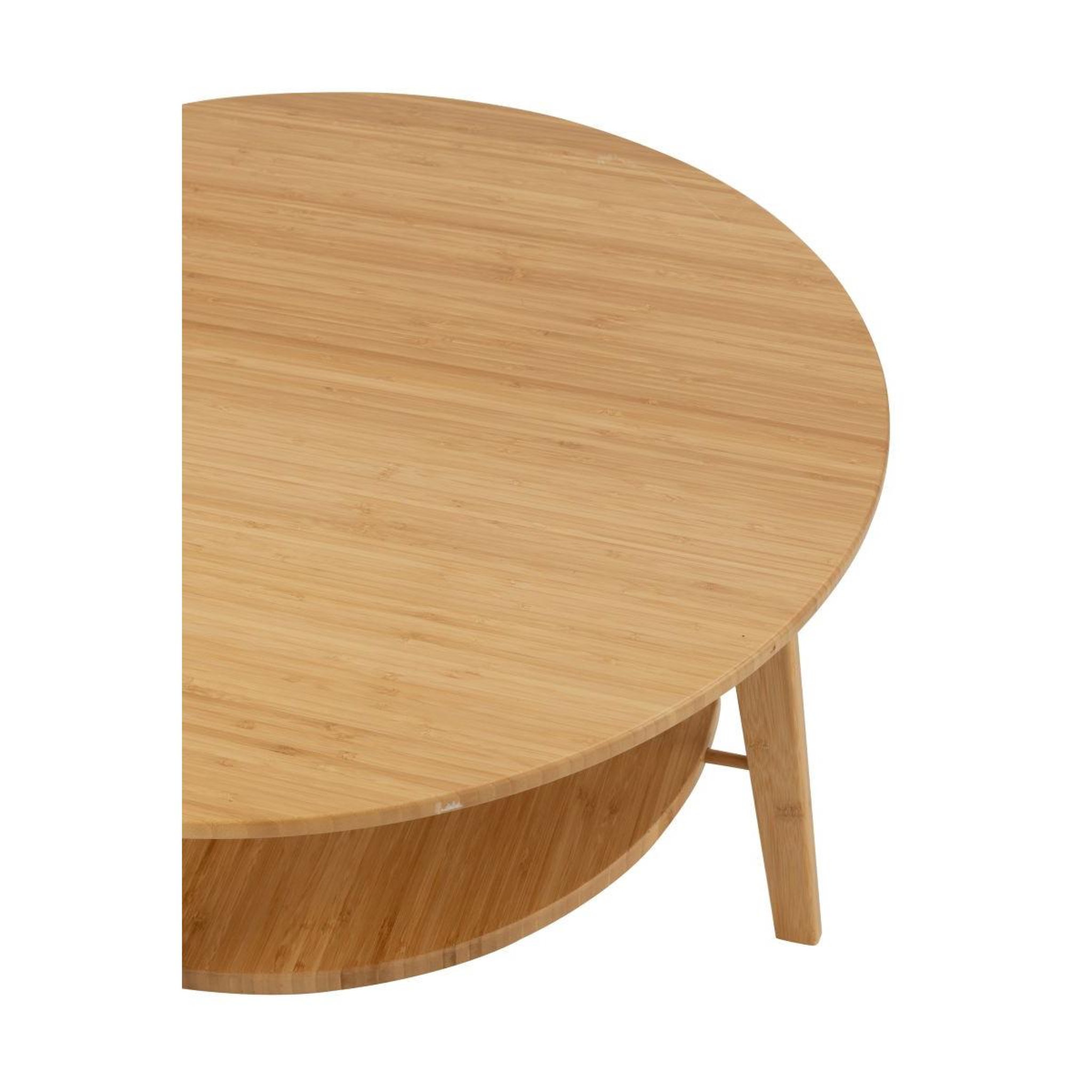 Voir la diapositive 4 : J-LINE Table basse ronde en bambou  johnnie  80cm naturel