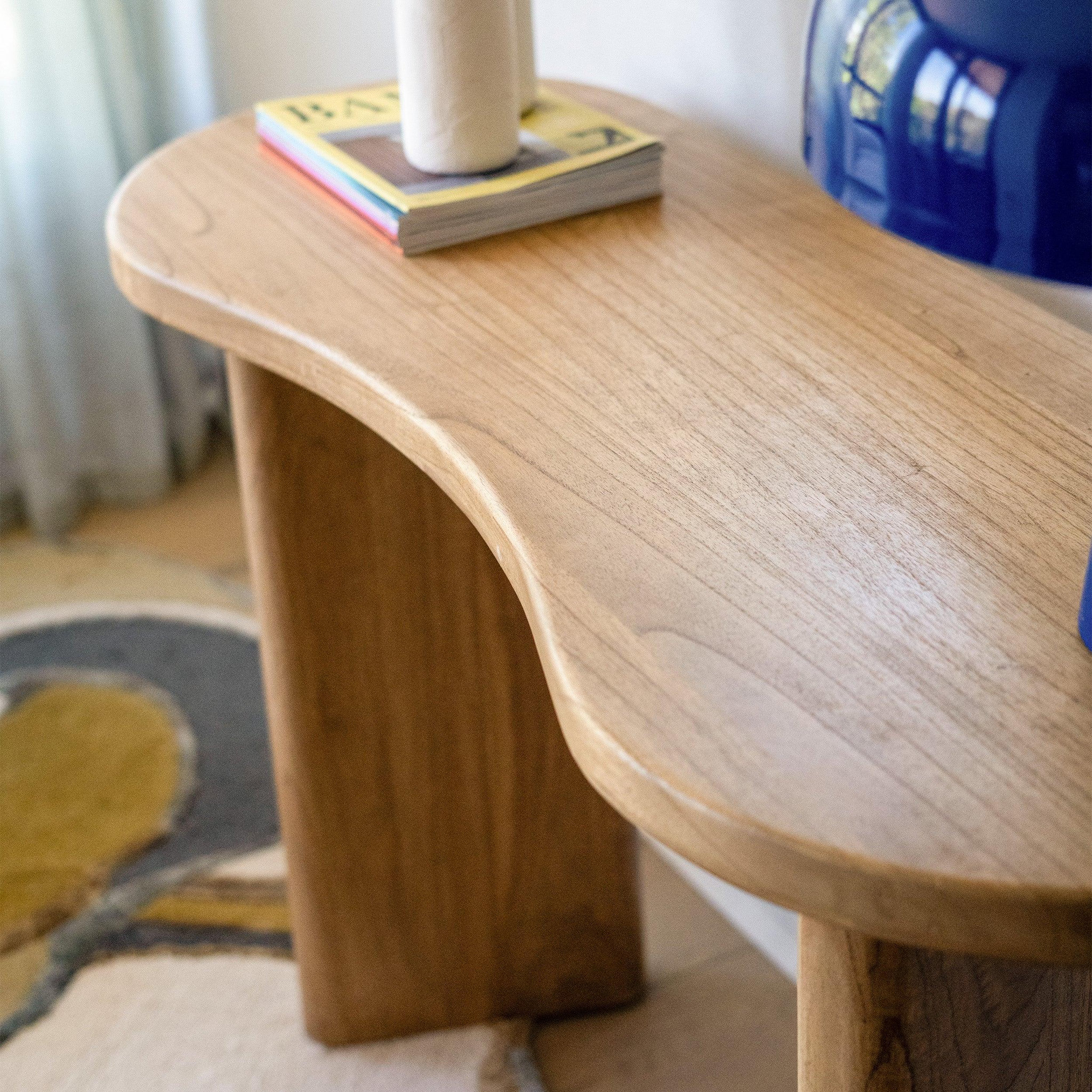 Voir la diapositive 6 : MAISON PAVANE Console en bois massif de mindi-brandan