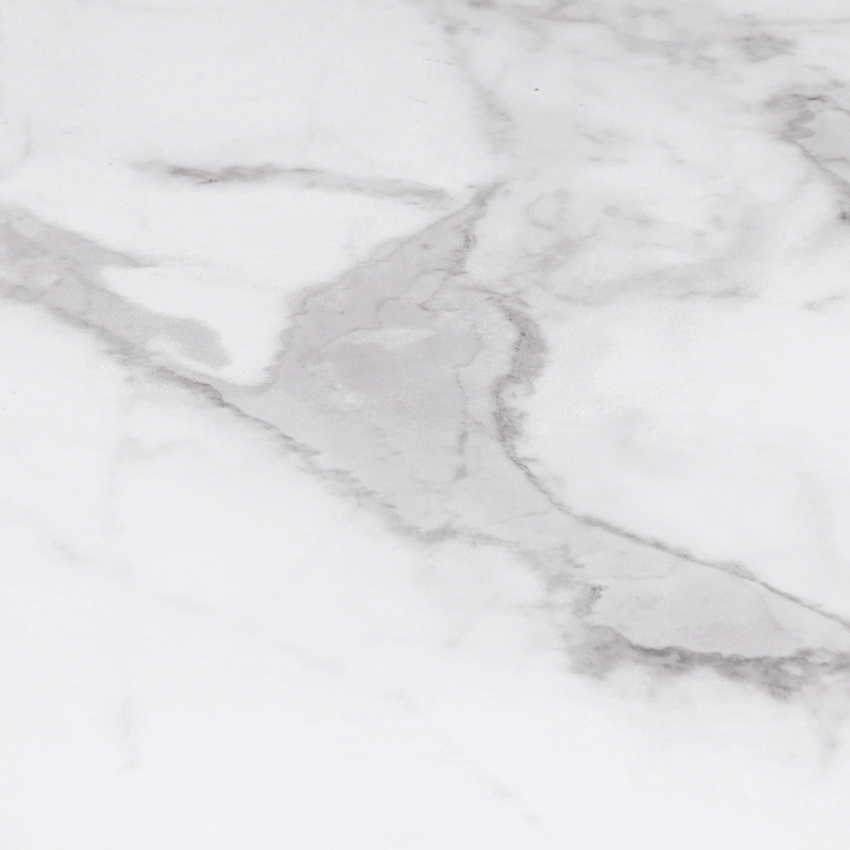 ID MARKET Table à manger ronde ALIX 6 personnes pied araignée noir et plateau effet marbre blanc ALASKA 110 cm