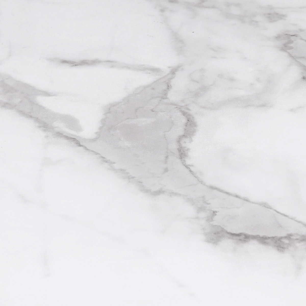 ID MARKET Table à manger ronde ALIX 6 personnes pied araignée noir et plateau effet marbre blanc ALASKA 110 cm