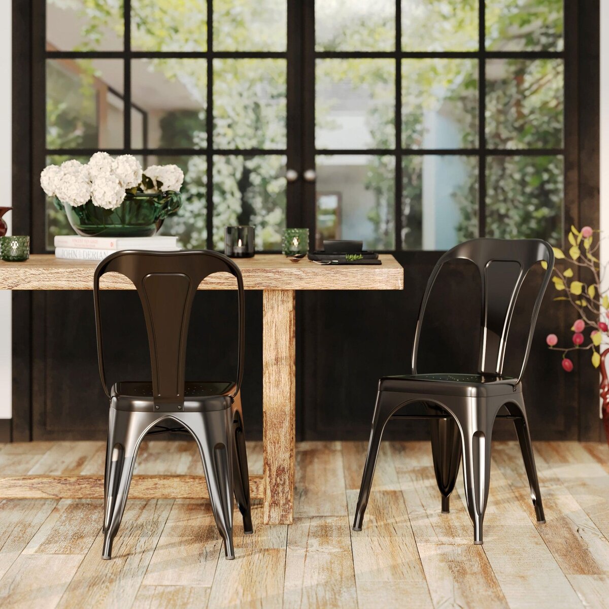 Rendez vous déco Lot de 2 chaises en métal chromé - Indus