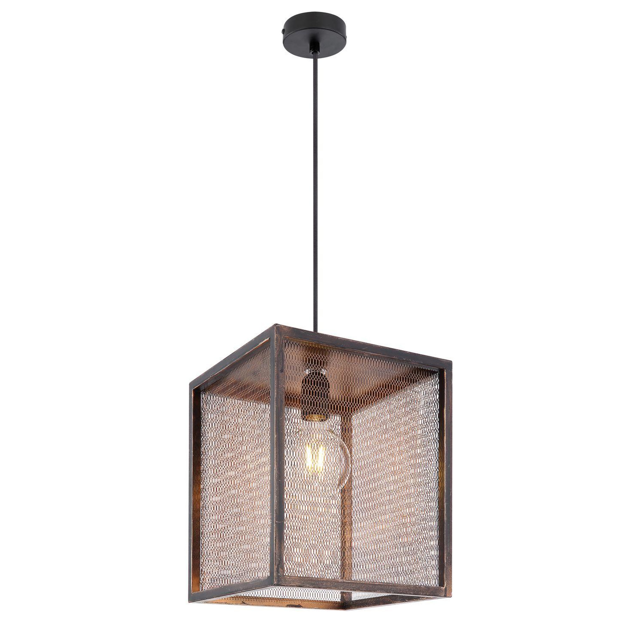 GLOBO Suspension design vintage domi - l. 25 x h. 170 cm -  marron cuivré