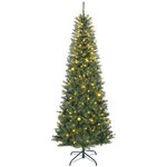 HOMCOM Sapin de Noël artificiel LED x 350 blanc chaud ou multicolore 9 modes H.210 cm 1273 branches support vert