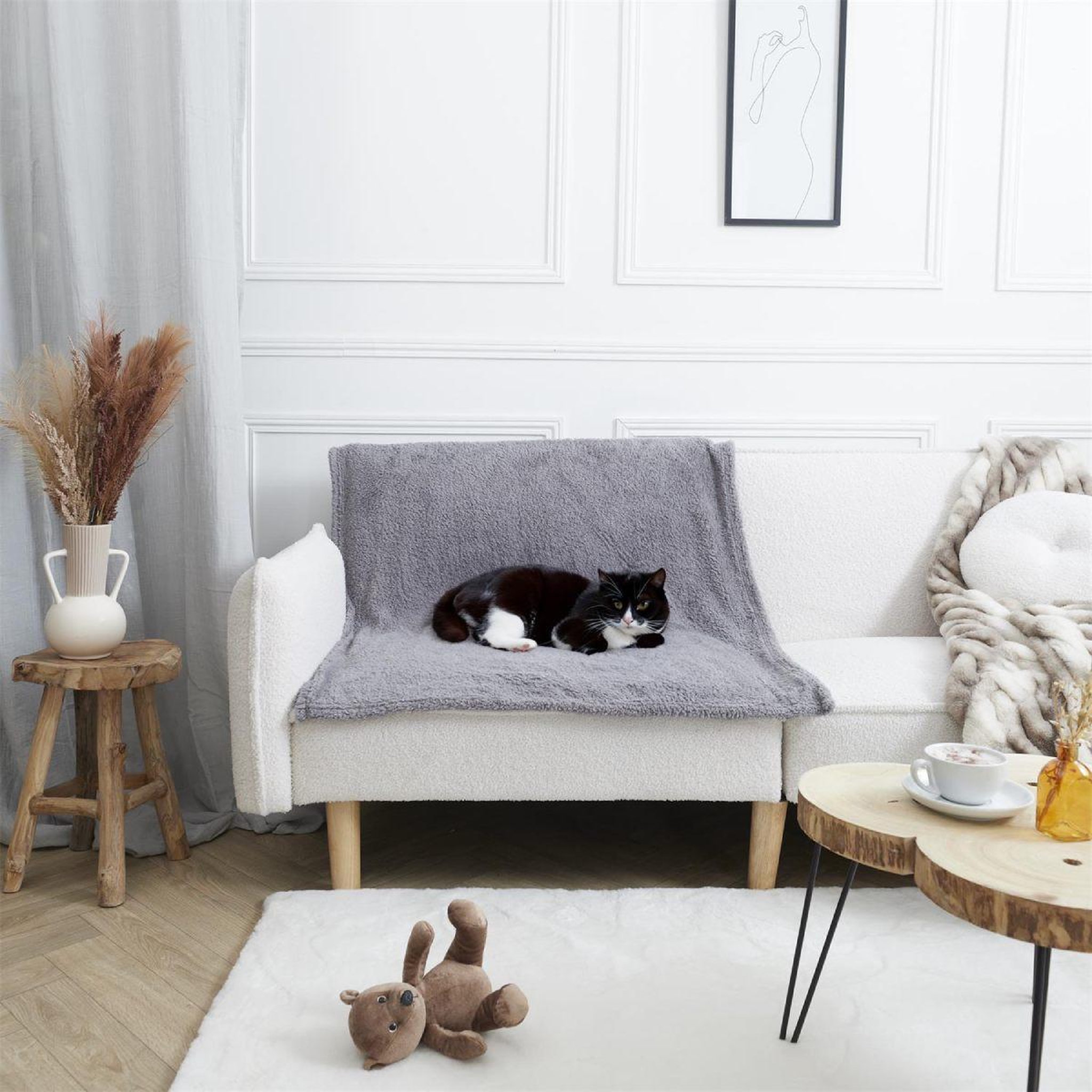 Voir la diapositive 4 : The concept Factory Couverture pour animaux  manta  100x120cm gris