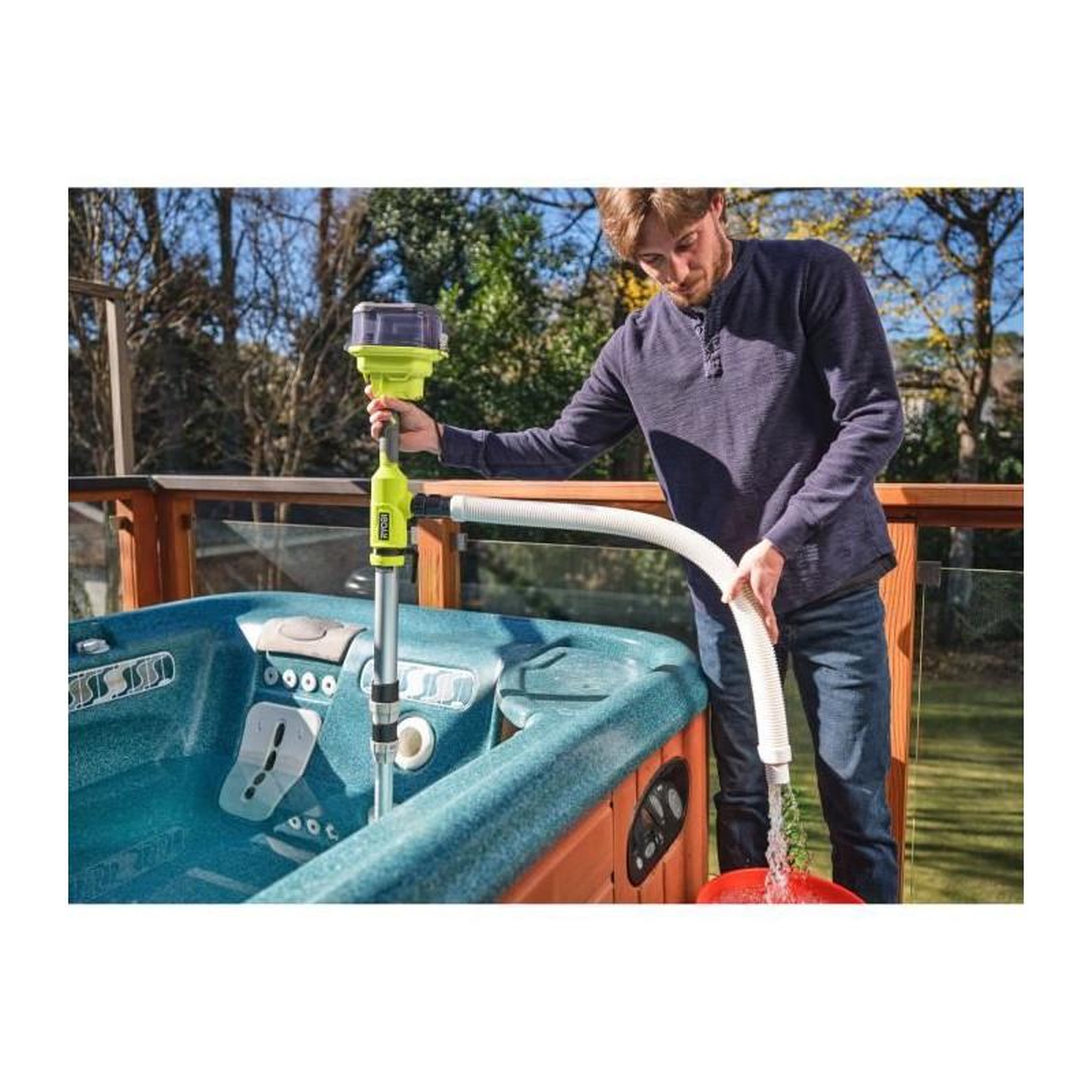 Voir la diapositive 4 : Ryobi Pompe télescopique 18V - RYOBI - 3 360 l/h - Hauteur max refoulement 7 m